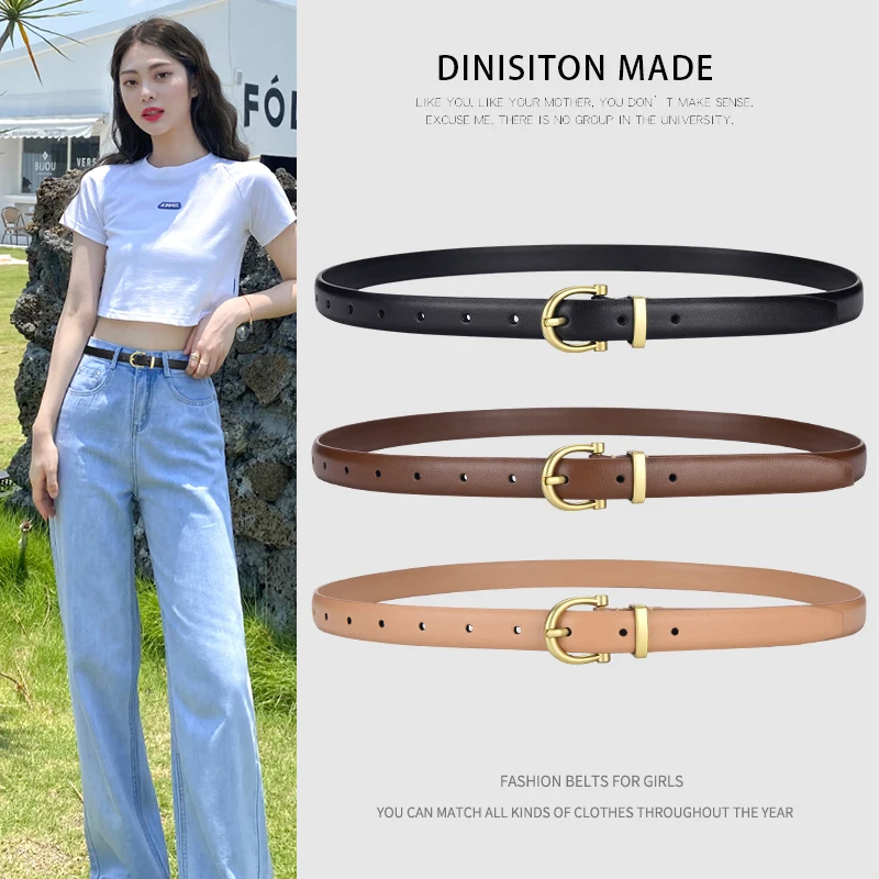 Top Trends: DINISITON Women’s Belt Genuine Leather Ladies Thin Belts For Women Luxury Brand High Quality Female Jeans Strap Fashion Shoppable Styles