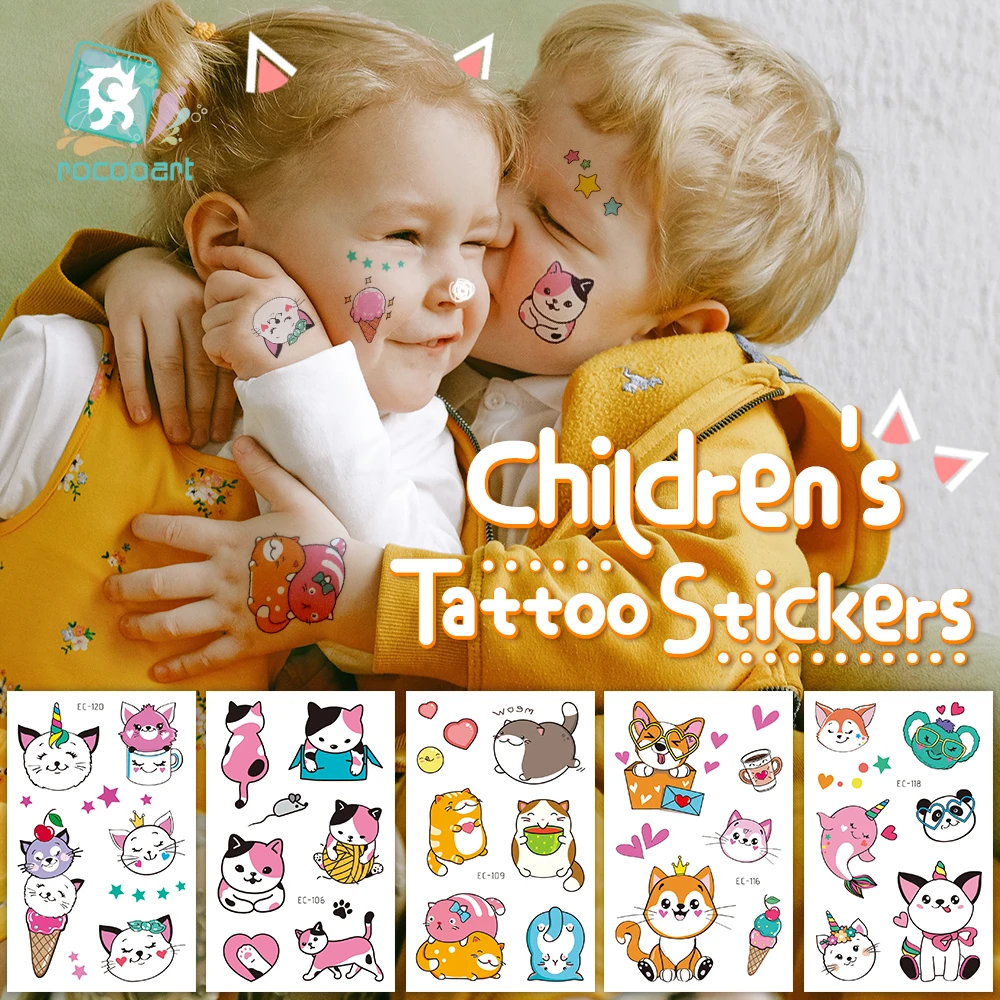 Top Trends: Kids Cartoon Animals Waterproof Temporary Tattoo Cute Pet Cats Dogs Tattoo Stickers Children Boy Girl Fake Body Art Flash Tatoo Shoppable Styles