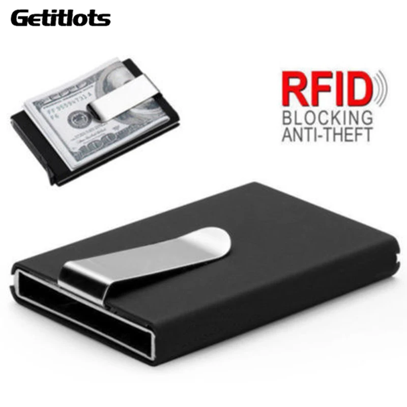 Top Trends: Designer Metal Card Wallet Business Credit ID Card Holder New RFID Cards Wallet Automatic Pop-up Money Clip Card Case For Male Shoppable Styles