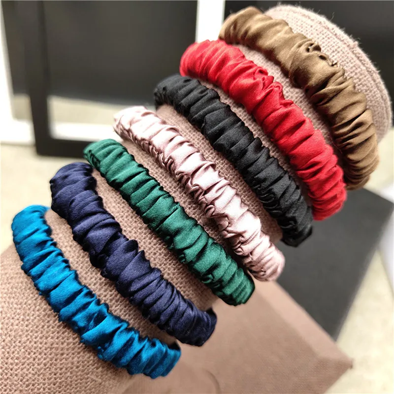 Top Trends: 100% Pure Silk Skinnies Scrunchies Set Luxury Silk Hair Ties Elastic Band Ponytail Holders For Women Girls Ponytail Holders Shoppable Styles