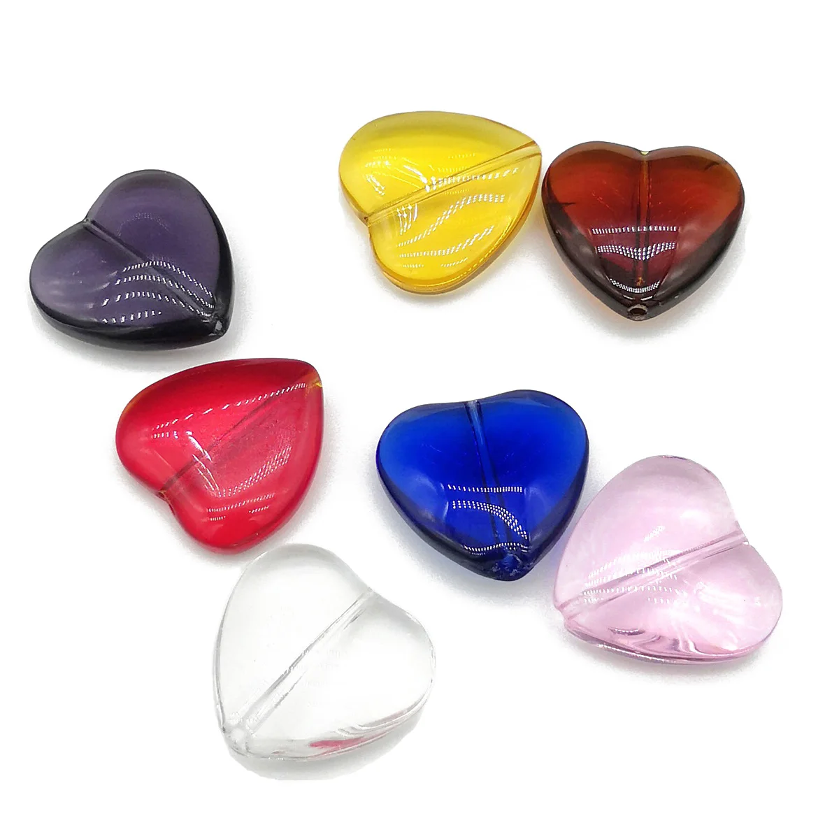 Top Trends: 10pcs Heart Shape 20mm Glossy Crystal Glass Loose Beads For Jewelry Making DIY Crafts Findings Shoppable Styles