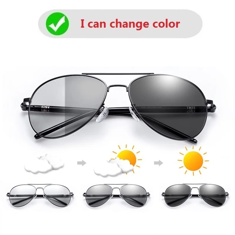 Top Trends: New Men&#039;s Photochromic Polarized Sunglasses Men Women Driving Pilot Chameleon Vintage Sun Glasses Change Color Day Night Vision Shoppable Styles