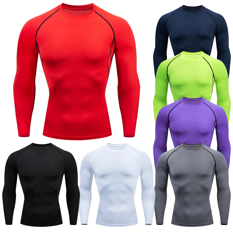 Top Trends: Men Compression Running T Shirt Fitness Tight Long Sleeve Sport Tshirt Training Jogging Gym Sportswear Quick Dry Rashgard Shoppable Styles