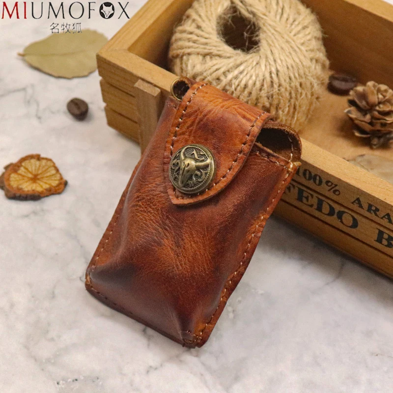 Top Trends: Original Leather Key Holder Car Key Wallet Smart Keychain Key Organizer Unisex Solid Wrinkle Keys Wallet Chain Purse Housekeeper Shoppable Styles