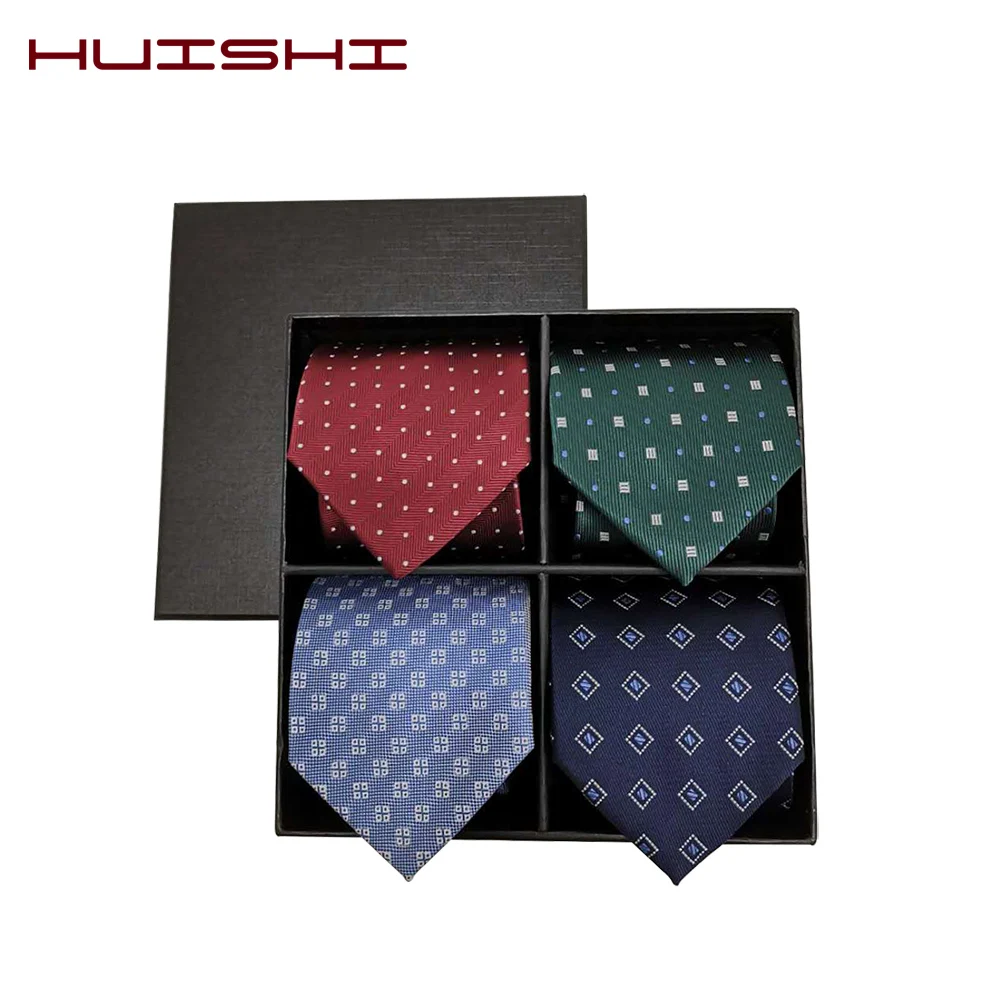 Top Trends: HUISHI 8CM 8 Styles Men's Solid Dark Blue Color Neck Tie 6cm Waterproof Jacquard Necktie Daily Wear Cravat Wedding Party For Men Shoppable Styles - Image 6