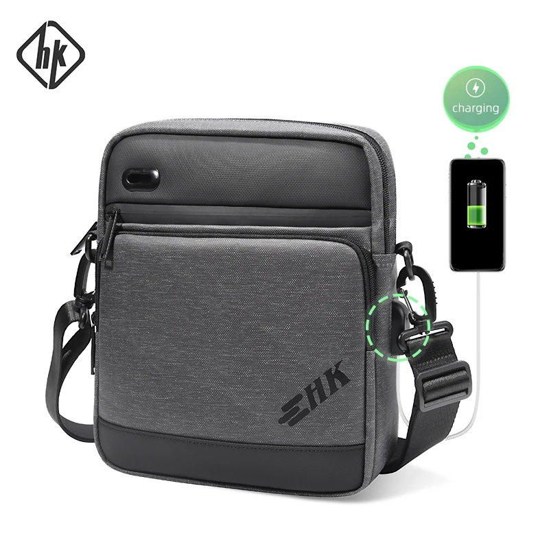 Top Trends: HK Crossbody Bag Men Fit 11 Inch Ipad And 7 Inch Phone High Quality Waterproof Shoulder Bag For Businessl Pack With USB Charging Shoppable Styles