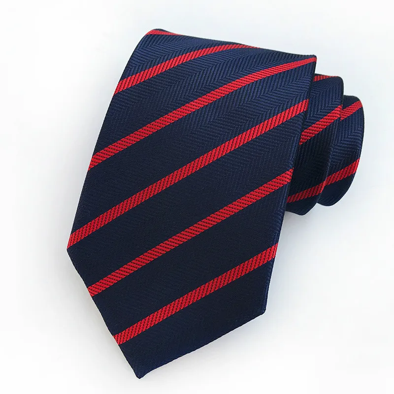 Top Trends: Mans Neck Tie Red Navy Blue Striped Silk Tie For Man 8cm Gingham Ties Formal Business Gravata Casual Wedding Party Tie Shoppable Styles