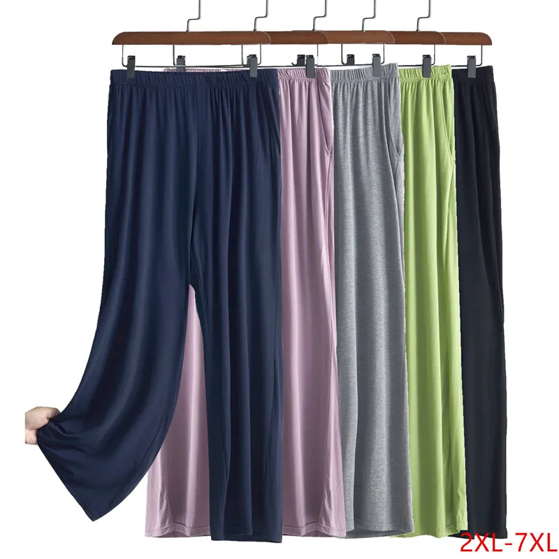 Top Trends: Women Spring Autumn Cotton Pajama Pants Comfortable Loose Home Wear Wide Leg Sleepwear Pant Plus Size Ladies Trousers 2XL-7XL Shoppable Styles