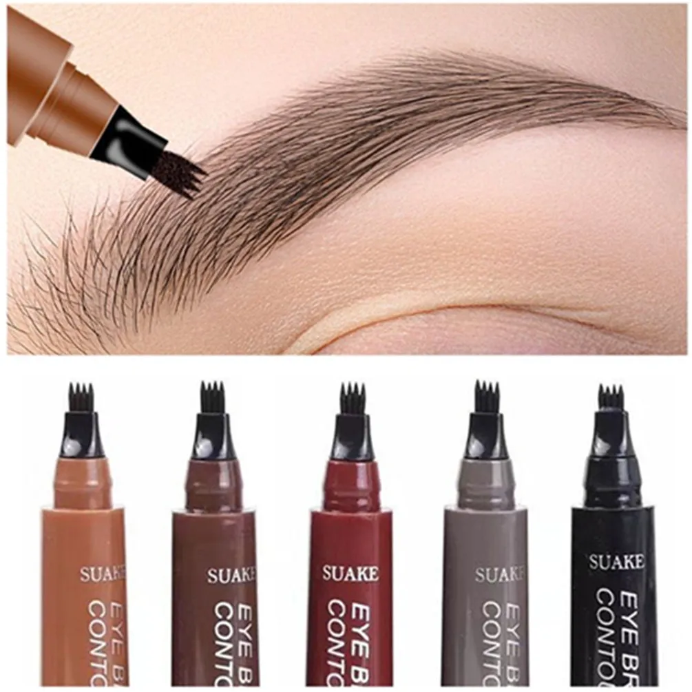 Top Trends: 4D Microblading Eyebrow Pen 4 Forks Tip Eyebrow Tattoo Pencil Long Lasting Fine Sketch Liquid Eye Brow Make Up Shoppable Styles