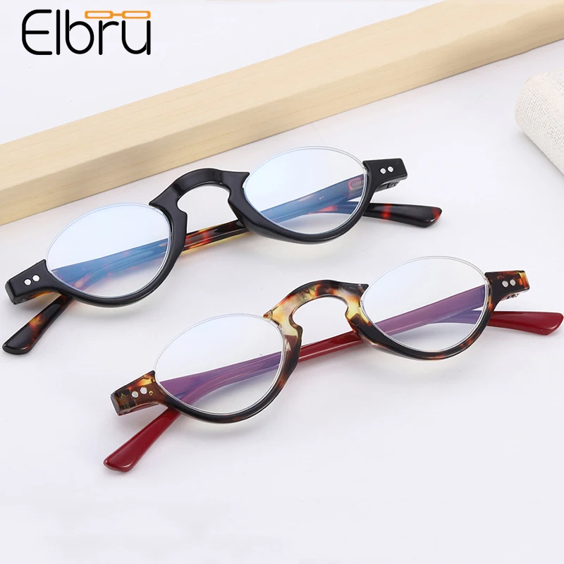 Top Trends: Elbru Hot Style Anti-blue Light Reading Glasses Soft Half-frame Presbyopia Eyeglasses For Men And Women With Diopter + 10 To + 3.5 Shoppable Styles