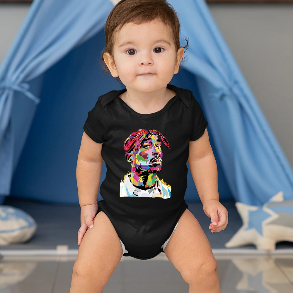 Top Trends: Tupac 2pac Rapper Pop Art Style Summer Newborn Baby Boy Short Sleeve Clothes Hipster Hip Hop Infant Jumpsuits One-piece Outfits Shoppable Styles