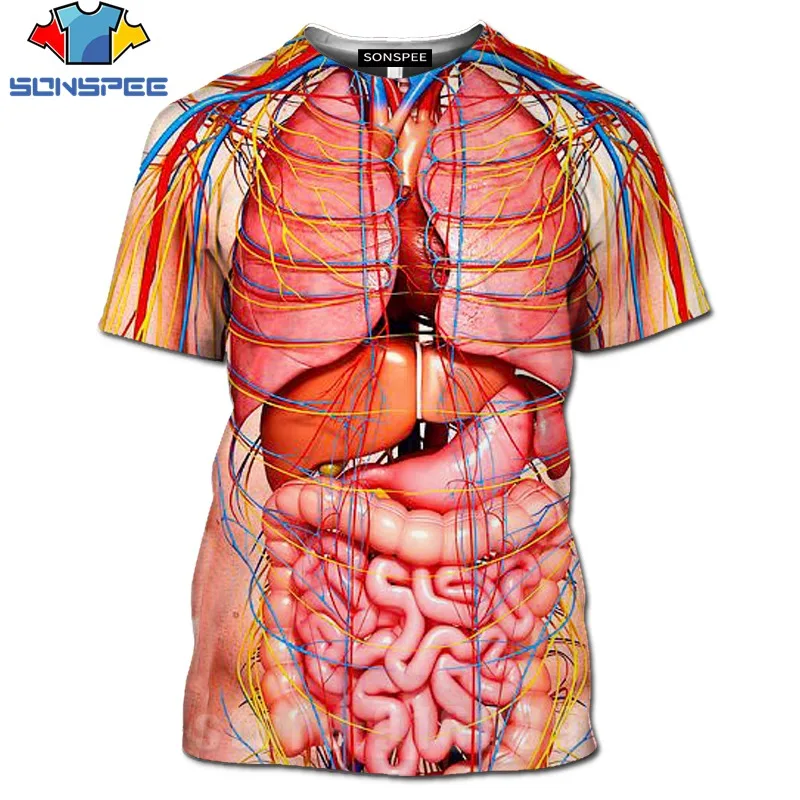 Top Trends: 3D Print Cosplay Male Skeleton Internal Organs Tshirts Harajuku Human Body T-shirts Men Women Fashion Tops Summer Short Sleeve Shoppable Styles