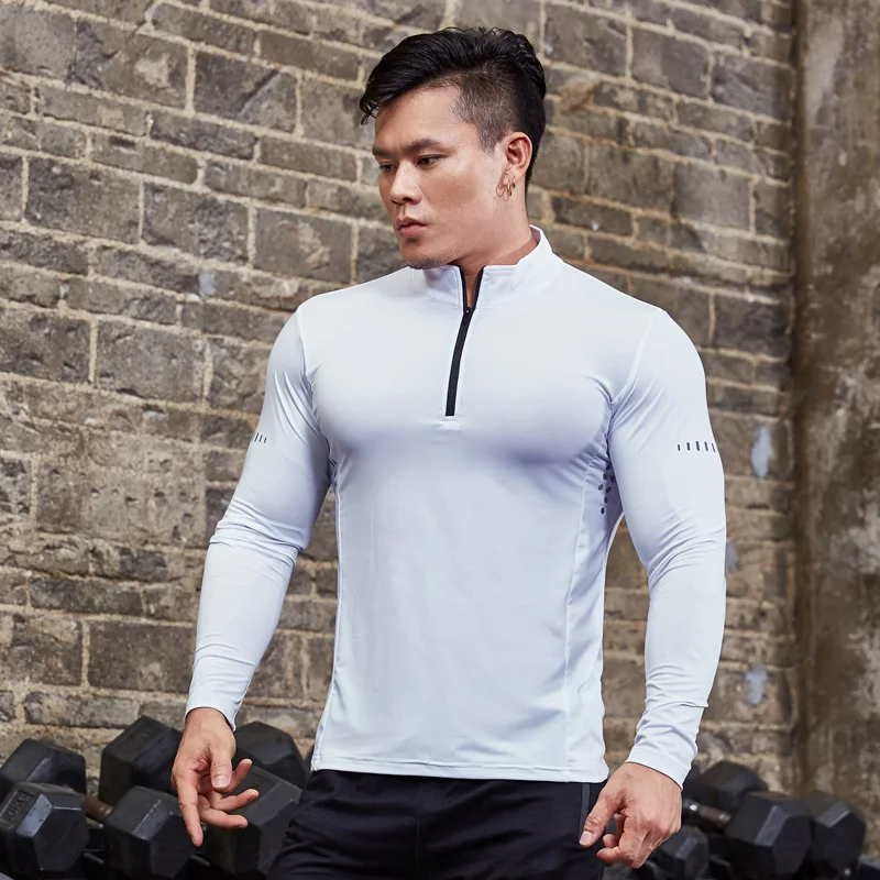 Top Trends: Men Tight Sport T-Shirt Long Sleeve Gym Running Clothing Fitness Compression Sportswear Zip Pullover Hiking Rashgard Sweatshirt Shoppable Styles - Image 4