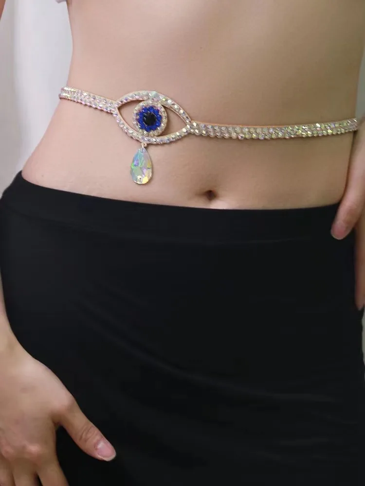 Top Trends: Belly Dance Waist Chain Diamond-Studded Belt Oriental Dancing Hip Scarf Female Adult Elegant Stage Performance Accessories Shoppable Styles