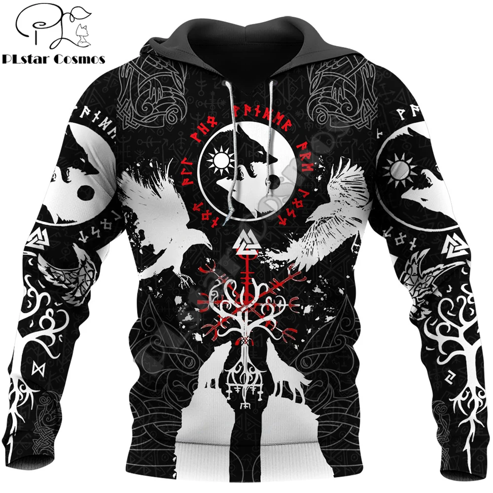 Top Trends: Wolf Raven Tattoo 3D Printed Mens Hoodie Harajuku Streetwear Autumn Hoodies Sweatshirt Unisex Casual Jacket Tracksuits DK022 Shoppable Styles