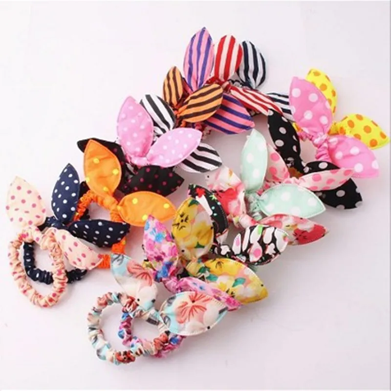 Top Trends: 5pcs Bunny Ears Hair Ties Headdress Headwear Elastic Hairband Ropes Scrunchies Accesorios Para El Cabello Girls Hair Accessories Shoppable Styles