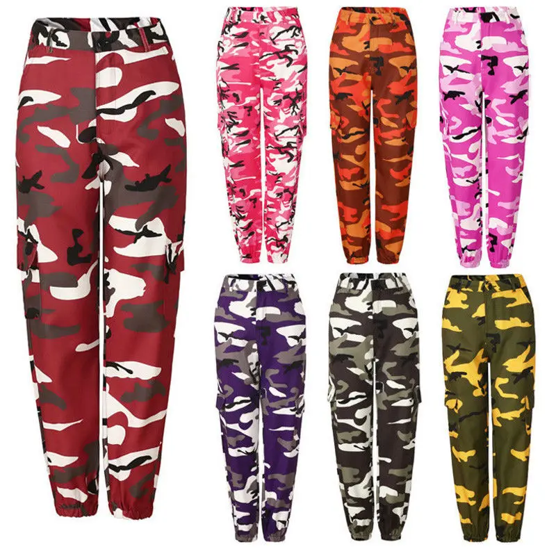 Top Trends: New Women Camo Cargo High Waist Hip Hop Trousers Pants Military Army Combat Camouflage Long Pants Hot Capris Shoppable Styles