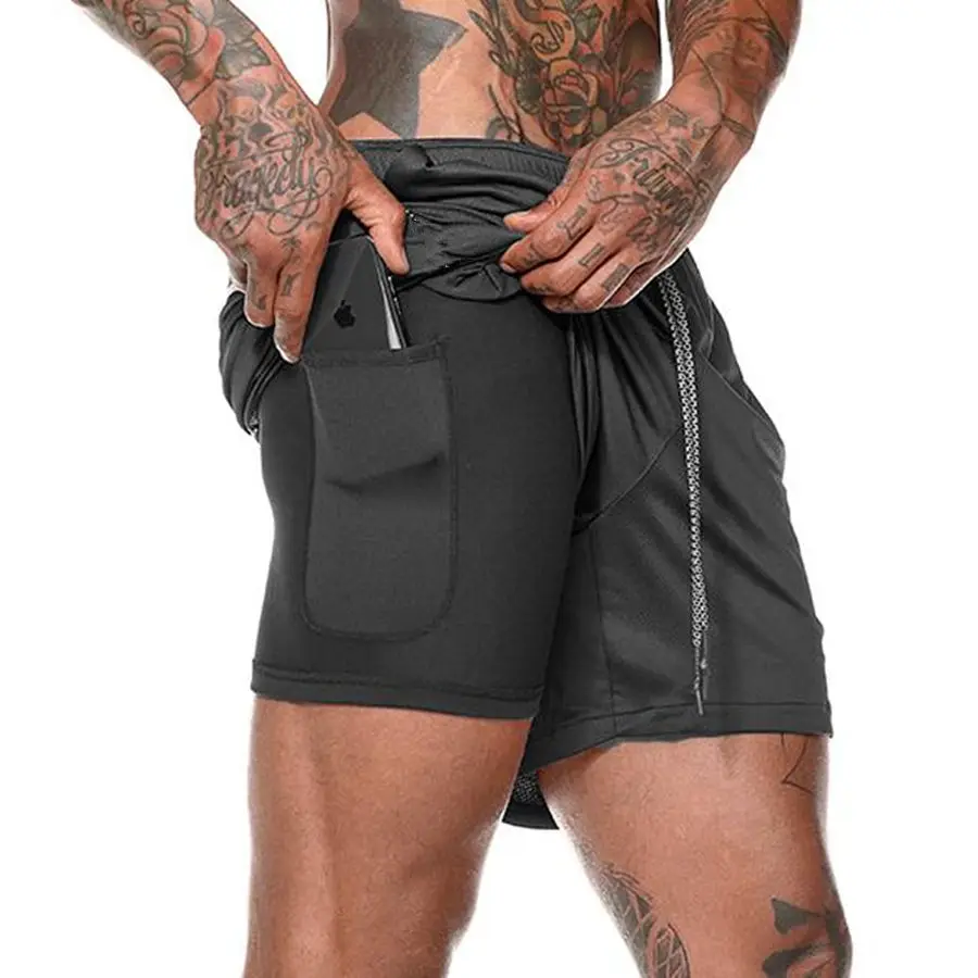 Top Trends: Men 2 In 1 Running Shorts Jogging Gym Fitness Training Quick Dry Beach Short Pants Male Summer Sports Workout Bottoms Clothing Shoppable Styles