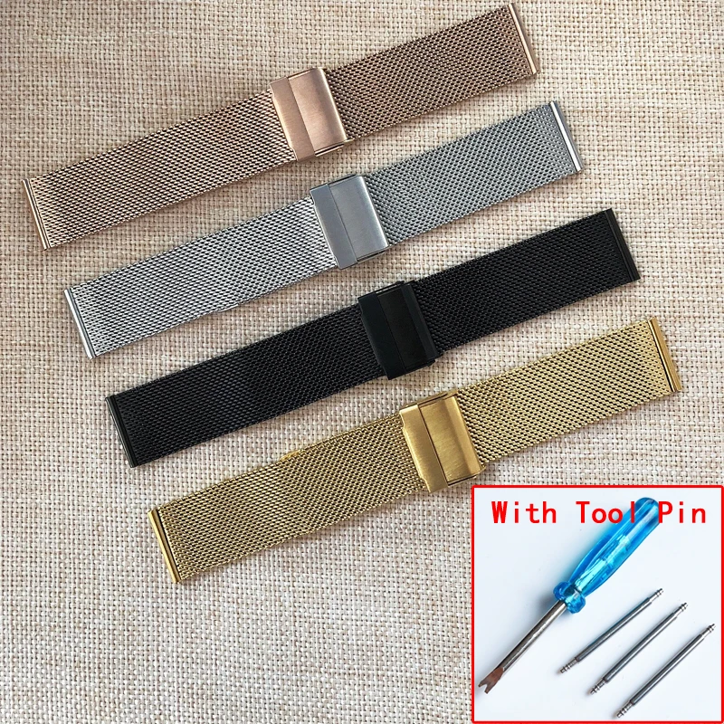 Top Trends: For DW Watch Steel Band Mesh Strap For Daniel Wellington Watch Band Metal Ultra-thin Universal Stainless Steel Bracelet 10-22 Mm Shoppable Styles