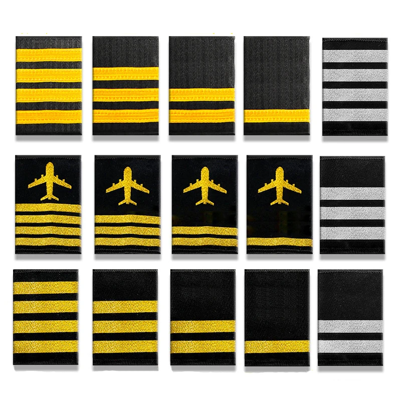 Top Trends: 1 Pair Clothing Decor Epaulettes Professional Pilots Uniform Epaulets Bars Shirts Craft Shoulder Badges Garment DIY Accessory Shoppable Styles