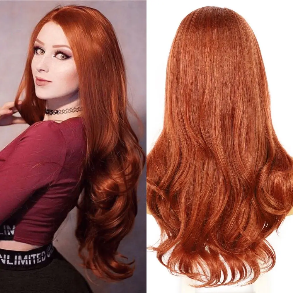 Top Trends: Synthetic Lace Front Women Wig High Quality Orange Red Preplucked Wavy Hair Replacement Heat Resistant Synthetic Wigs BeautyTown Shoppable Styles