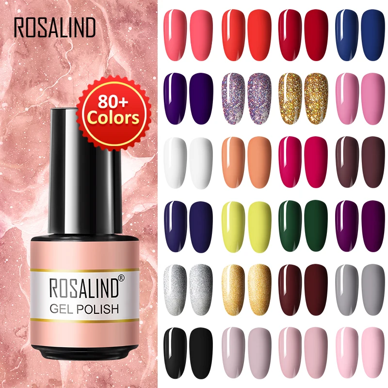 Top Trends: ROSALIND Gel Nail Polish Hybrid Gel Varnishes Semi Permanent Pure / Glitter / Shiny More Nail Art Design Top Base Coat For Manicure Shoppable Styles