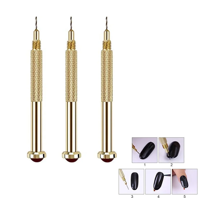 Top Trends: Nail Drill Pack Of 3 For Dangle Charm Art Piercing Tool, Gold Hand Drills For Jewelry Rings For Tips, Acrylic, Gels Decoration Shoppable Styles - Image 5