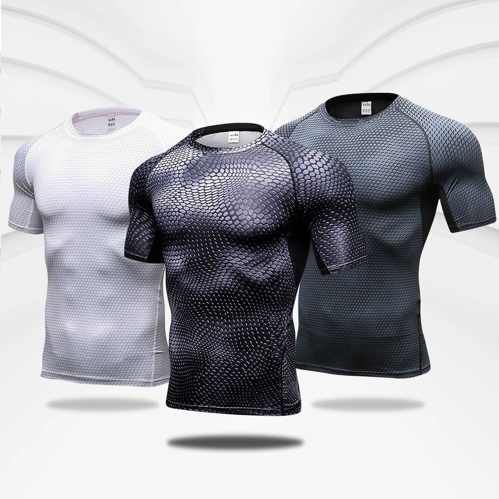 Top Trends: Quick Dry Workout Running Shirt Compression Fitness Tops Breathable Jersey Gym T-shirts Clothing Rashguard Male Sport Shirts Men Shoppable Styles