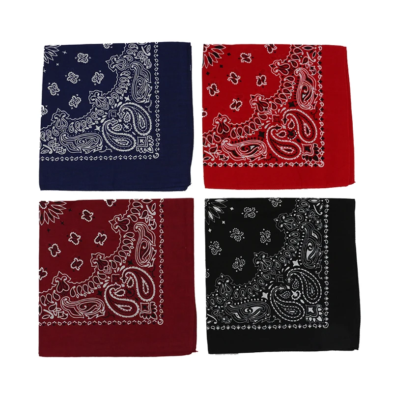 Top Trends: Dark Red Navy Black Paisley Cotton Square Scarf Men Hip-hop Headband Women Hair Band Bandana Shoppable Styles