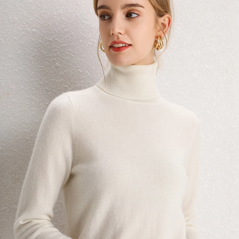 Top Trends: Women Sweaters 100% Pure Cashmere Knitted Turtleneck Pullovers Winter Female Soft Warm Jumpers 10Colors Hot Sale Fashion Sweater Shoppable Styles