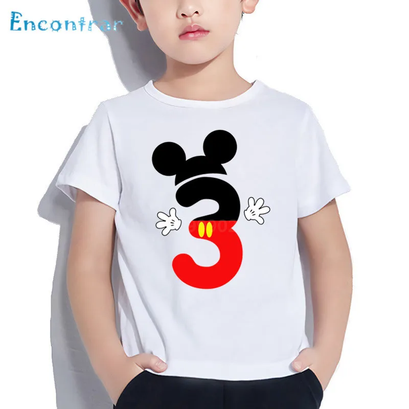 Top Trends: Cartoon Mouse 1-10 Number Print Kids T Shirt Children Happy Birthday Present Clothes Boys / Girls Funny Cute Baby T-shirt Shoppable Styles