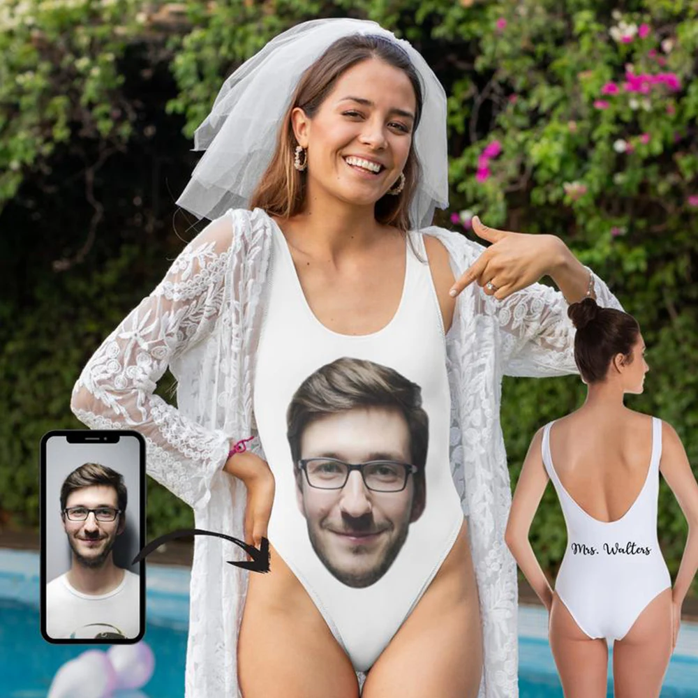 Top Trends: Bachelorette Swimsuit Custom Photo Face Swim Suits Personalized Bathing Suit Bride Squad Swimsuit One Piece Swimwear Funny Suits Shoppable Styles