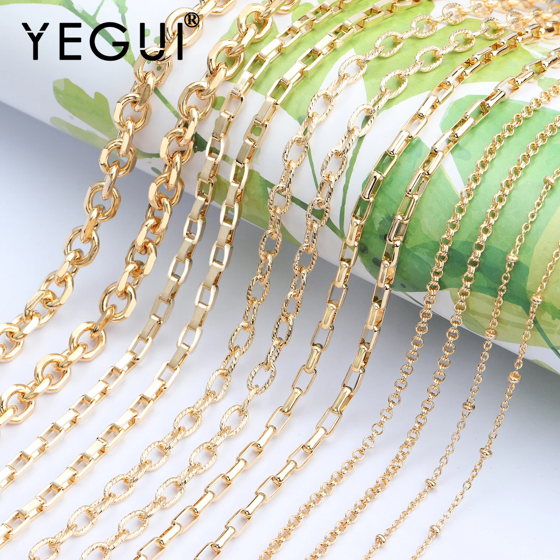 Top Trends: YEGUI C65, jewelry Accessories, 18k Gold Plated, 0.3 Microns, environmental Protection, diy Chain Necklace, jewelry Making, 3m / lot Shoppable Styles