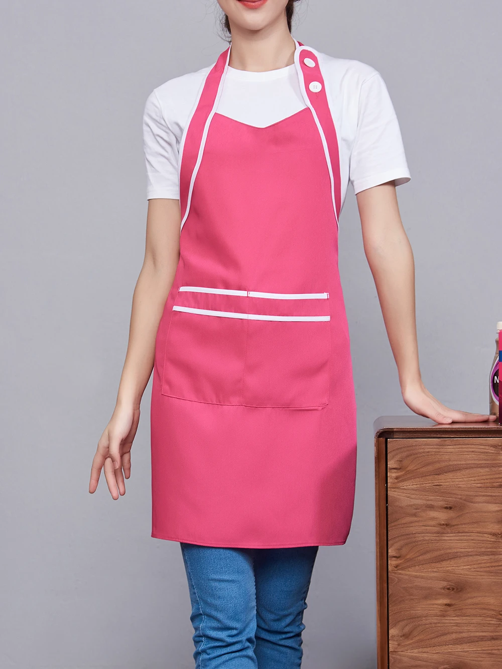 Top Trends: New Fashion Canvas Kitchen Aprons For Woman Men Chef Work Apron For Grill Restaurant Bar Shop Cafes Beauty Nails Studios Uniform Shoppable Styles