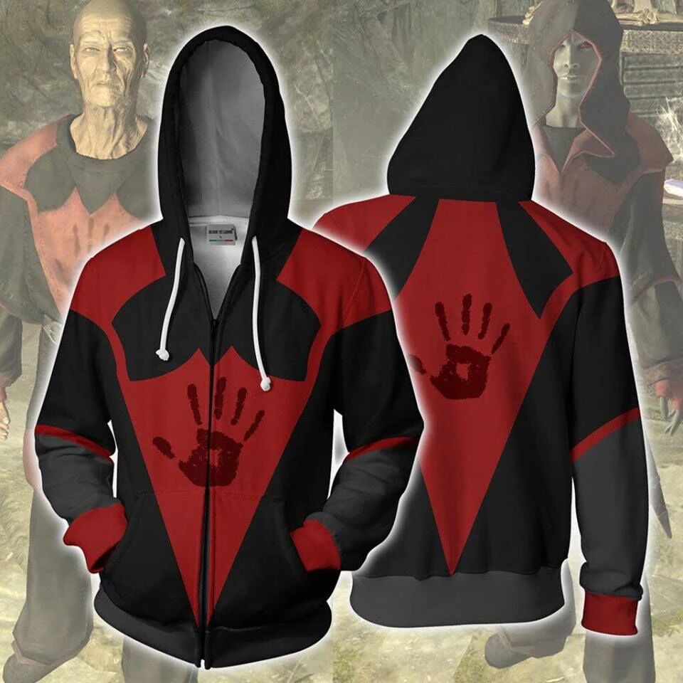 Top Trends: UJWI 2019 NEW Men Hooded Skyrim Brotherhood 3D Printed Hoodies Casual Tracksuit Casual Zipper Hoodie Hooded Hip Hop Tops Shoppable Styles