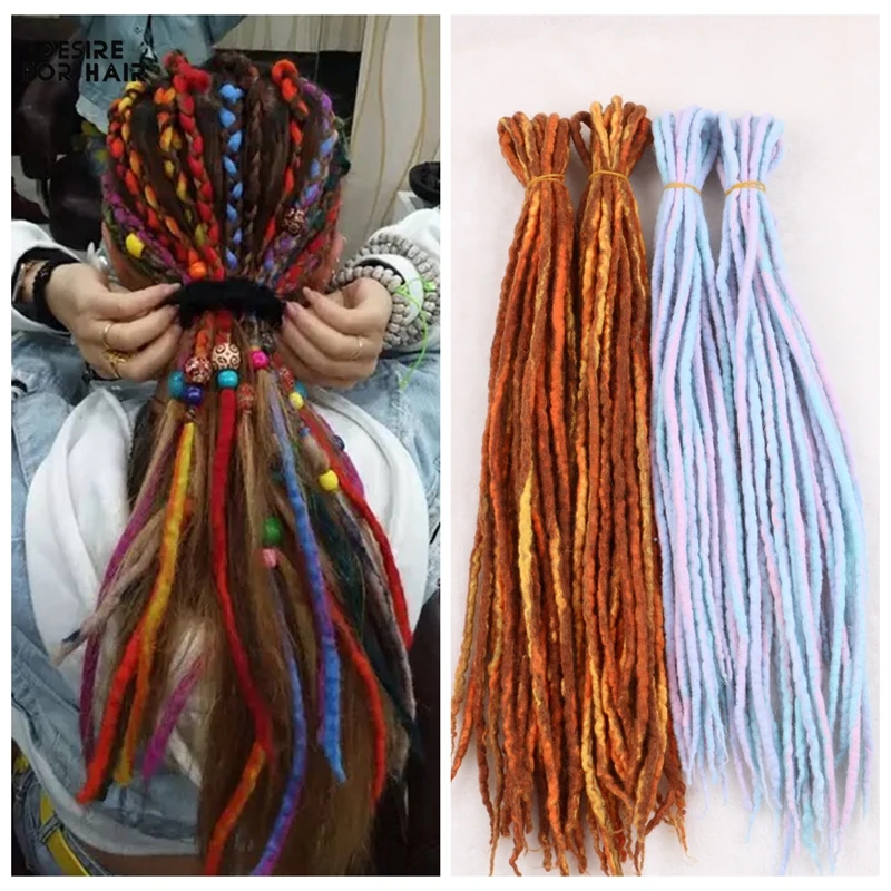 Top Trends: Desire For Hair Soft Dreadlocks Double Ends Nepal Wool Synthetic Braiding Hair Extensions Hip-hop Hand Made Dreads Shoppable Styles