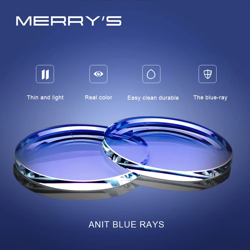 Top Trends: MERRYS Anti Blue Light Blocking 1.56 1.61 1.67 Prescription CR-39 Resin Aspheric Glasses Lenses Myopia Hyperopia Presbyopia Lens Shoppable Styles