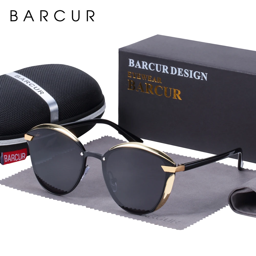 Top Trends: BARCUR Fashion Polarized Women Sunglasses Round Sun Glass Ladies Lunette De Soleil Femme Shoppable Styles