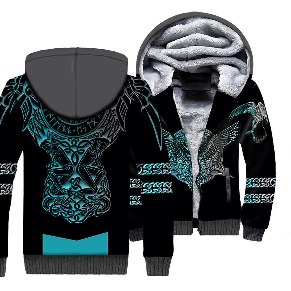 Top Trends: NewFashion Tessffel Tattoo Warriors God Odin Fenrir NewFashion Thicker Winter Tracksuit 3DPrint Harajuku Jacket Fleece Hoodies C Shoppable Styles - Image 5