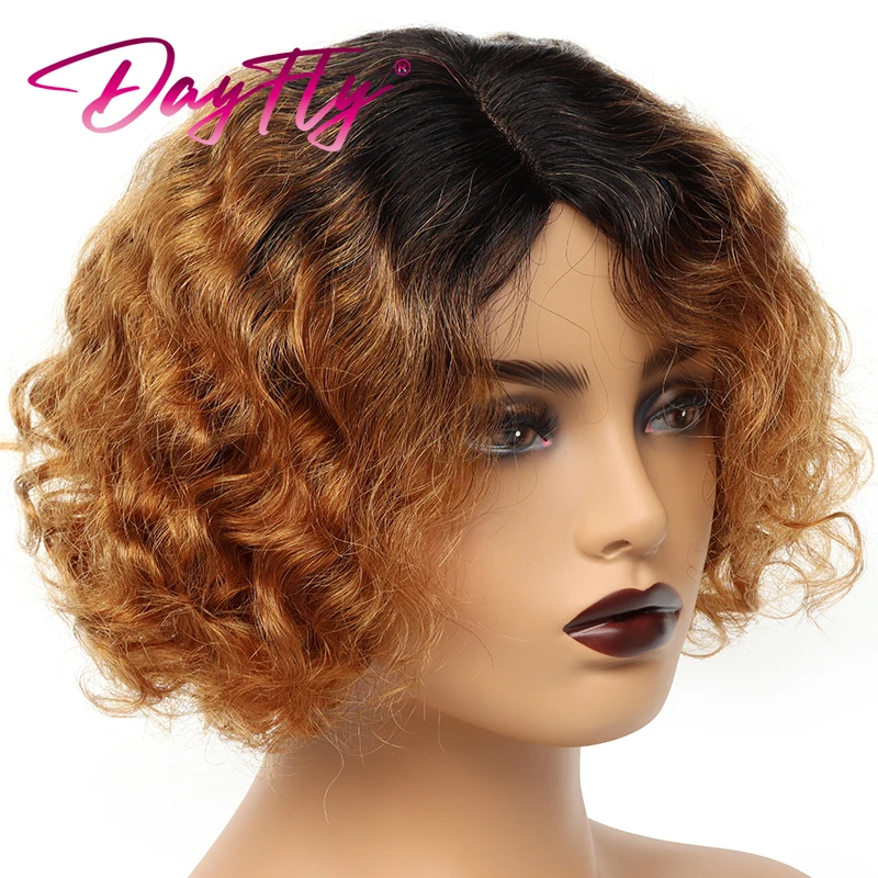 Top Trends: Short Curly Human Hair Bob Wig Water Wave Lace Part Wig Colored Curly Human Hair Wigs T1b 30 99j Brazilian Wave Hair Wig Shoppable Styles