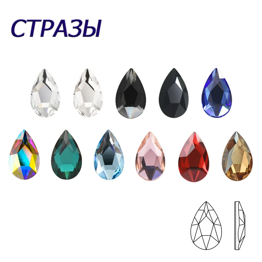 Top Trends: 20pcs Drop Shape Flatback Nail Charms Rhinestones Colorful Crystal Diamonds 3D Manicure Accessories Nail Art Decoration Shoppable Styles