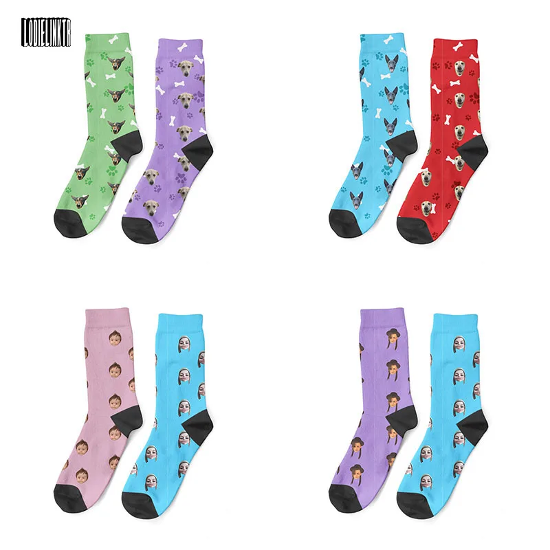 Top Trends: 3D Printed Custom Socks For Men Women Happy Cute Socks Funny Animal Fish Bone Human Face Hearts Personalized Custom Long Socks Shoppable Styles