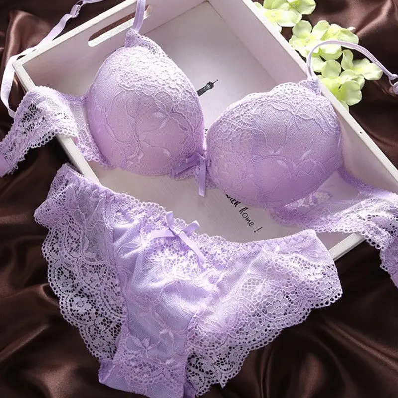 Top Trends: Push Up Bra Lace Bra And Panty Set Womenu2019s Embroidery Deep V Lingerie & Knickers Shoppable Styles