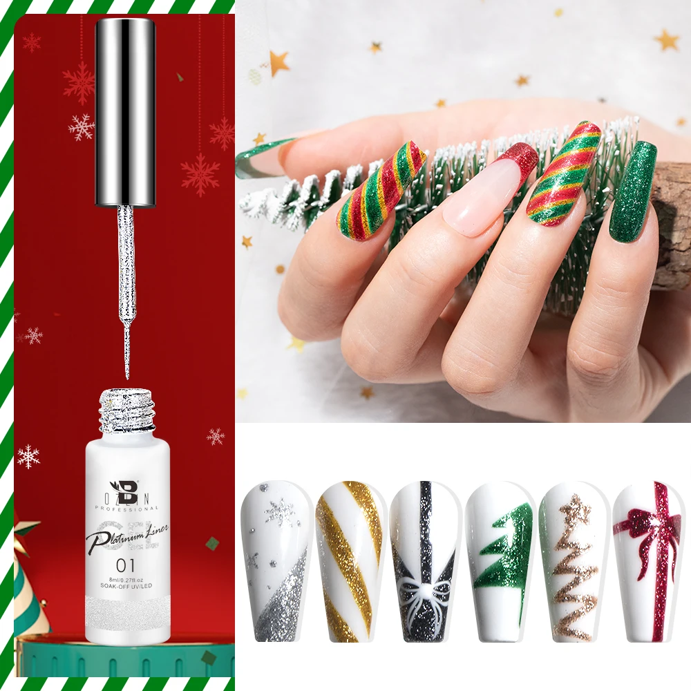 Top Trends: BOZLIN 12 Colors Christmas Super Platinum Liner Gel Soak Off LED UV Gel Nail Polish 8ML Nail Art Gel Manicure DIY Design Varnish Shoppable Styles