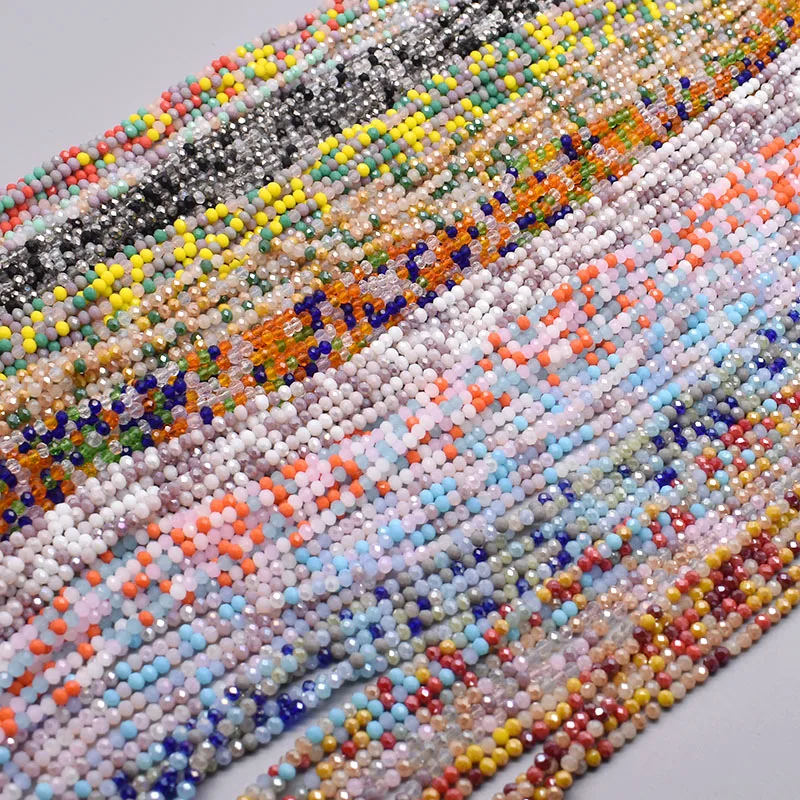 Top Trends: New Mixed Color 2mm 3mm 4mm Crystal Rondell Beads Faceted Glass Beads Loose Spacer Beads For Jewelry Making DIY Female Bracelet Shoppable Styles