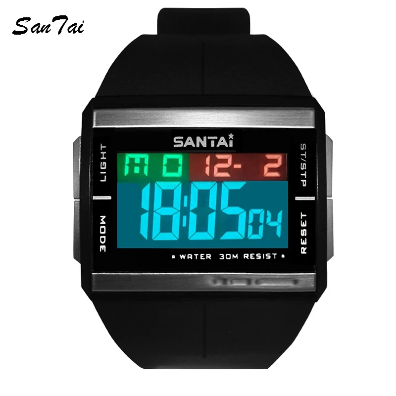 Top Trends: Digital Watch Men LCD Back Light Santai Brand Waterproof Military Man Sport Watch Fashion Wristwatch Clock Relogio Masculino Shoppable Styles