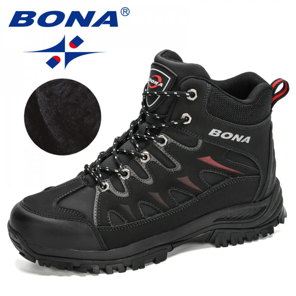 Top Trends: BONA New Designers Nubuck Mountain Climbing Shoes Men Plush Quality Outdoor Trekking Shoes Man Sneakers Hunting Boots Comfy Shoppable Styles