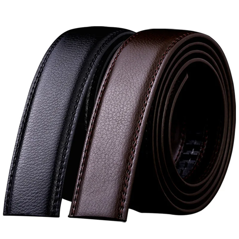 Top Trends: New 3.5cm Wide Genuine Leather Automatic Belt Body No Buckle Strap Without Buckle Belts Men High Quality Male Belts 8002 Shoppable Styles