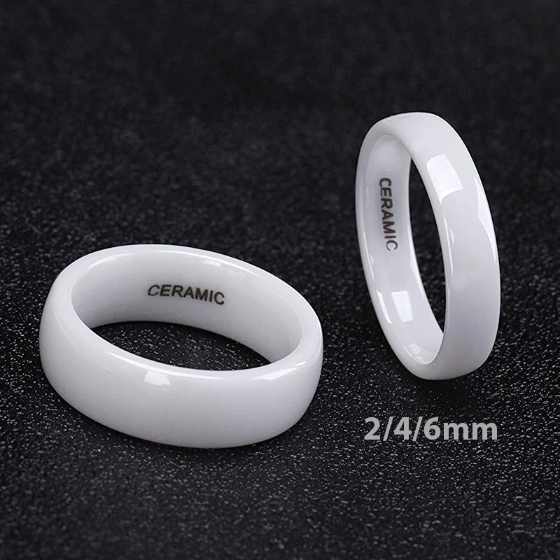 Top Trends: Kolmnsta 2mm 4mm 6mm White Ceramic Ring Wedding Engagement Men Women Rings Fashion Classic Special Design Anillos Jewelry Shoppable Styles