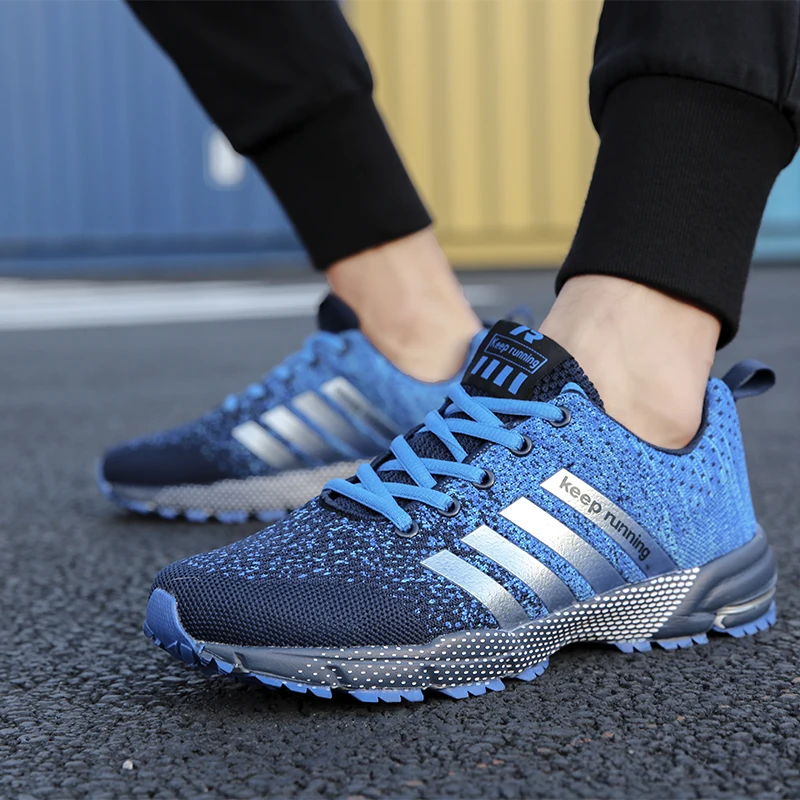 Top Trends: Hot Sale Blue Running Shoes Men Unisex Jogging Sports Shoes Walking Mesh Breathable Women Trainers Lightweight Sneakers Size 48 Shoppable Styles